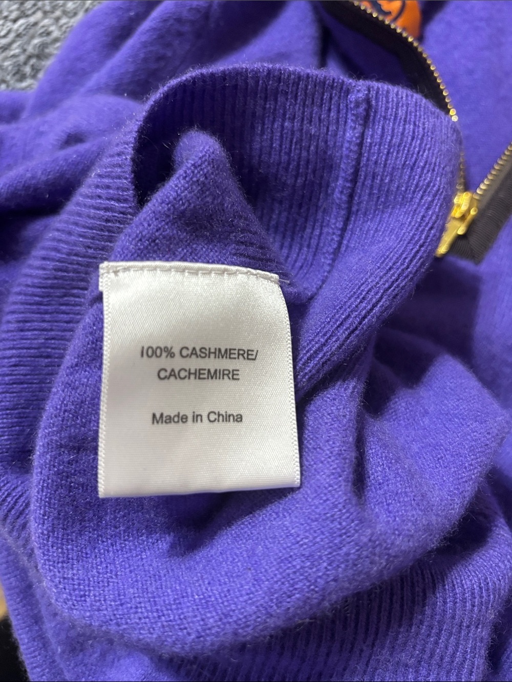 Tory burch cashmere mock neck quarter zip womens purple sweater size Medium - Picture 10 of 12